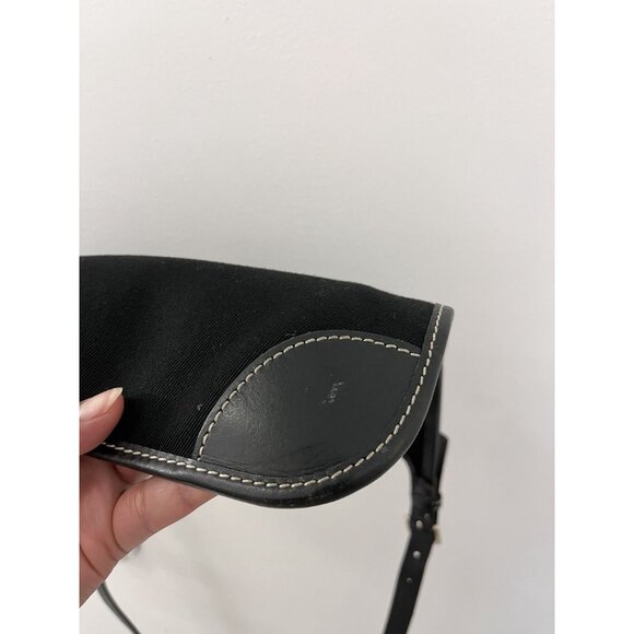 Black Dooney and‎ Bourke Vintage Canvad Leather Crossbody Black Bag - Picture 9 of 10